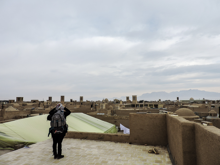 Yazd Old Town vista dal tetto di uno dei suoi edifici