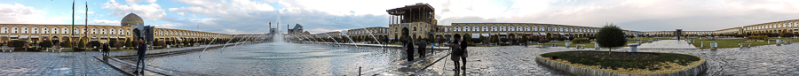 Panoramica di Naqsh-e Jahan Square o Piazza dell'Imam a Isfahan