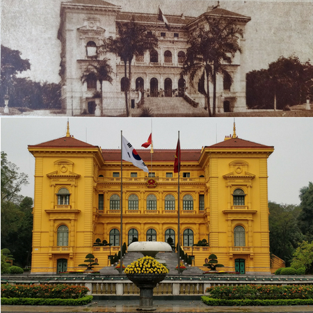 Palazzo del governatore generale entrata di onore (oggi Văn Phòng Chủ Tịch Nước o Presidential Palace)