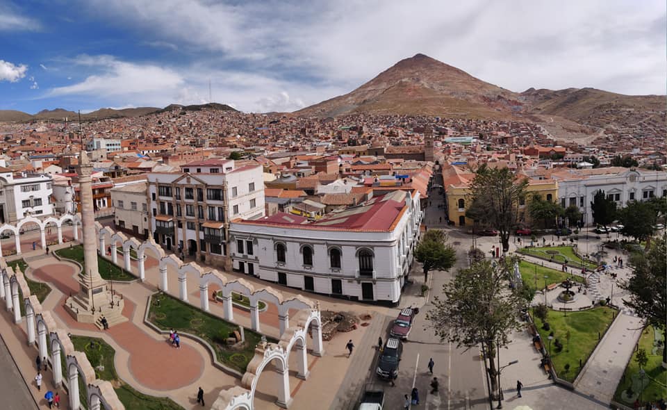 Vista del centro di Potosi in Bolivia