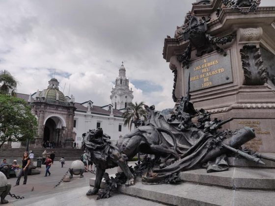 La plaza grande a Quito in Ecuador